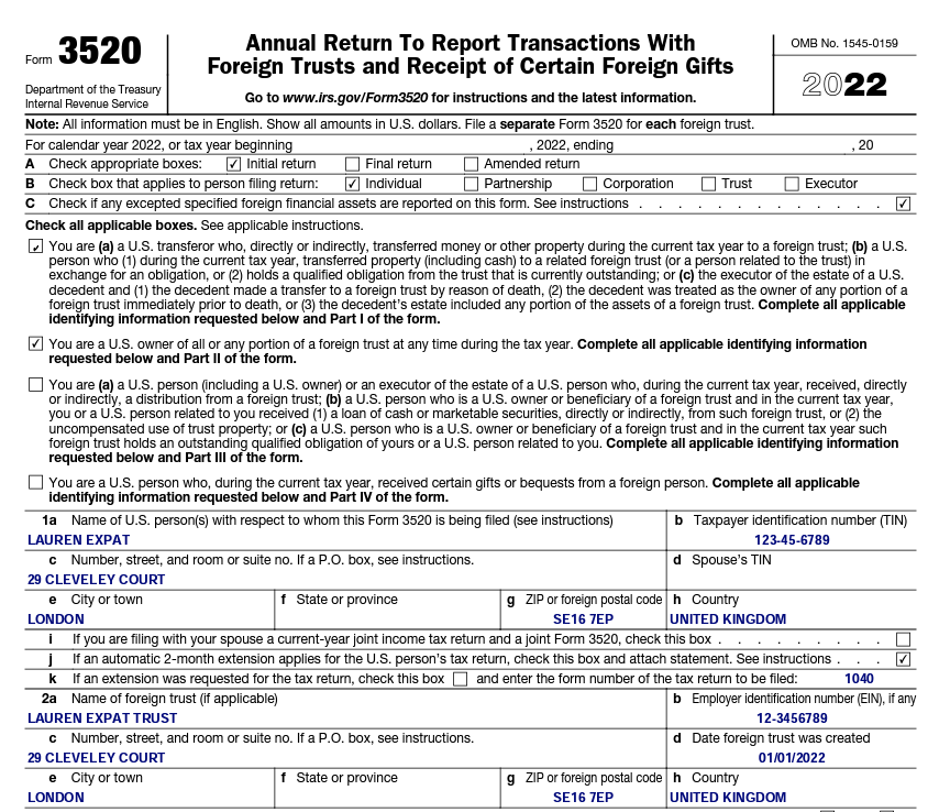Form 3520 Due Date 2023 Printable Forms Free Online