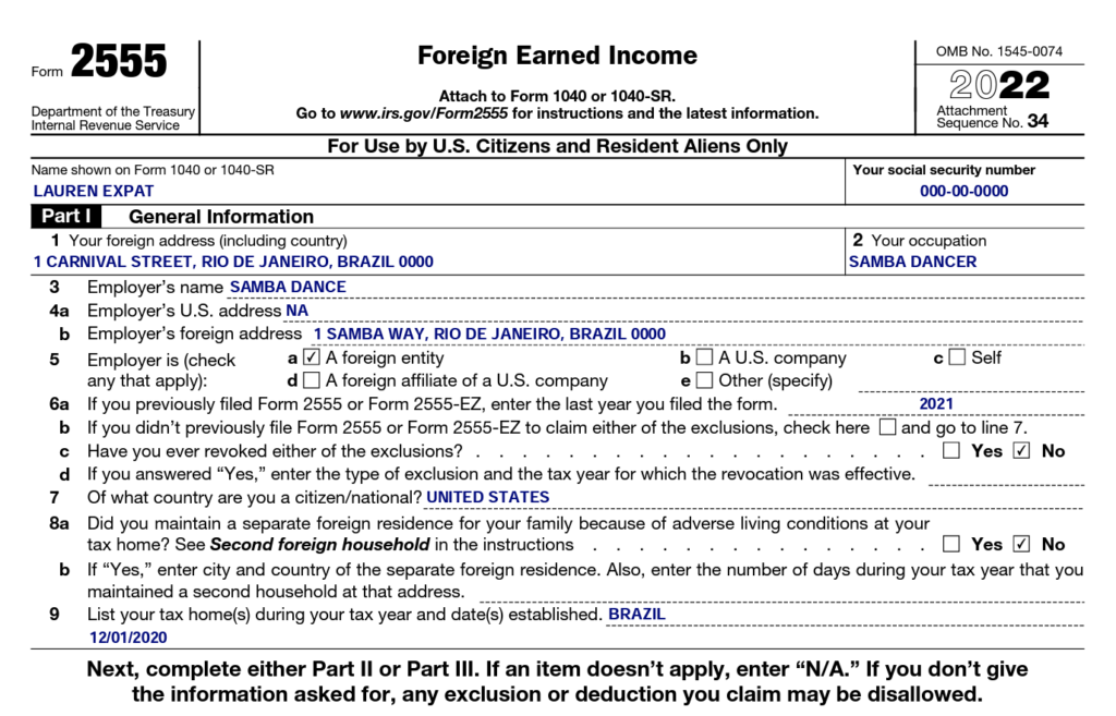 Filing Form 2555 for the Foreign Earned Exclusion