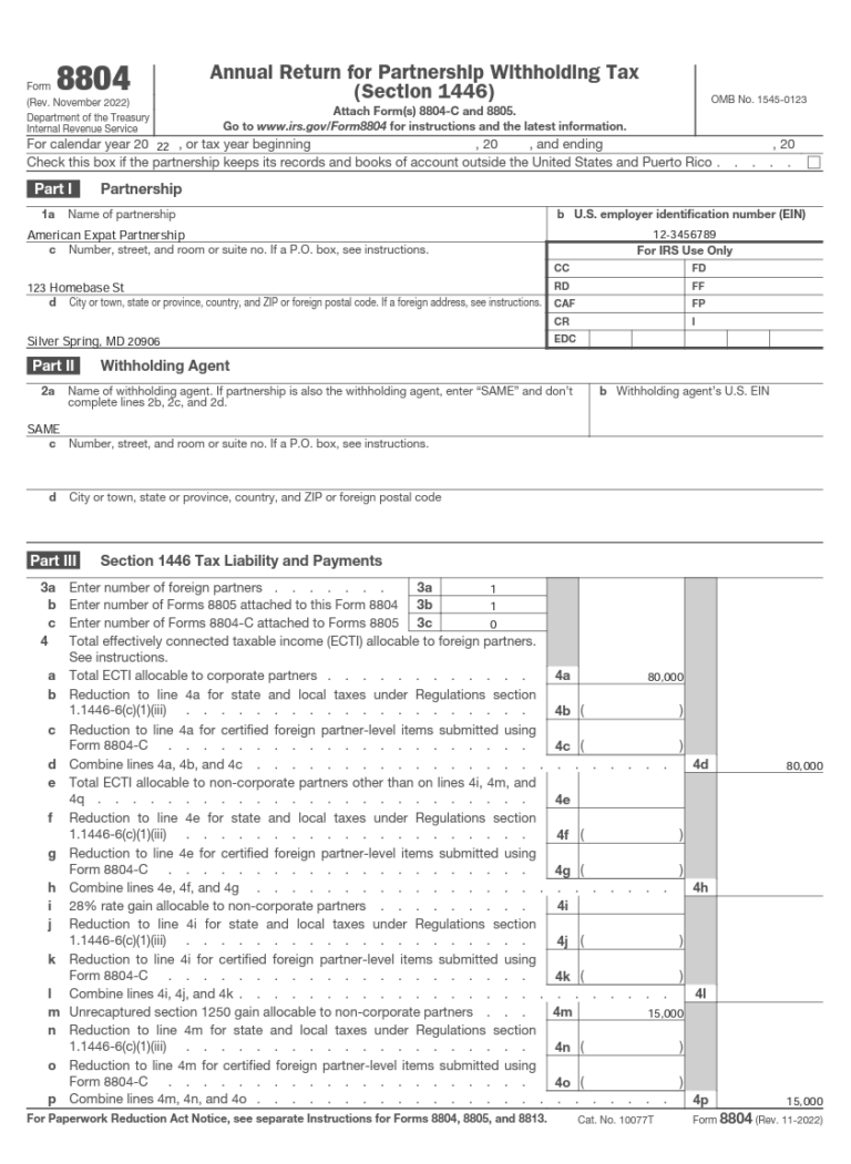 Partnership Withholding: All About US Tax Forms 8804 & 8805