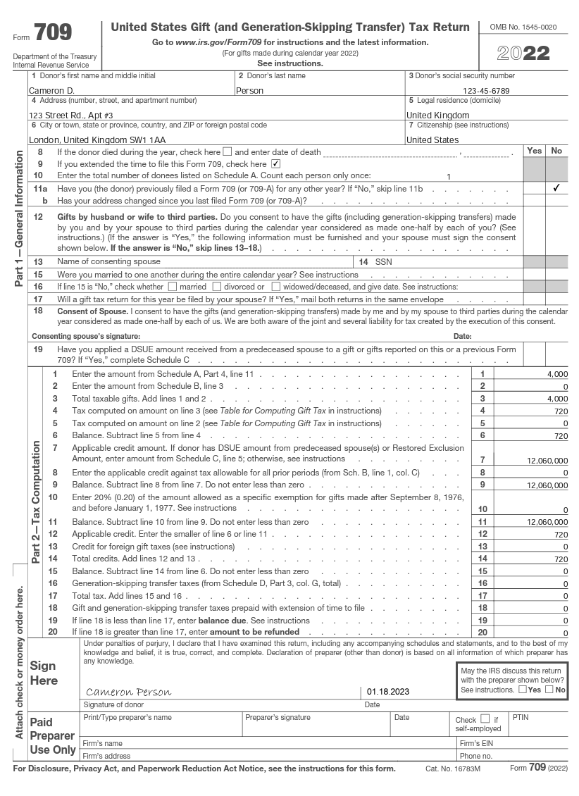 Form 709 Guide to US Gift Taxes for Expats