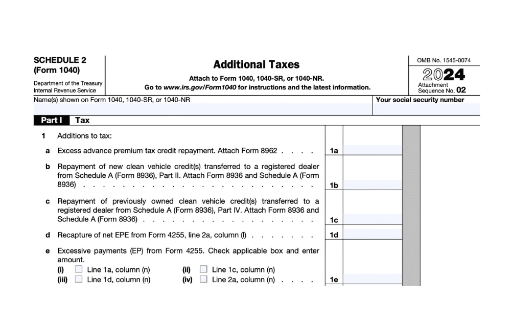 What Is IRS Form 1040 Schedule 2? (And How to File) 